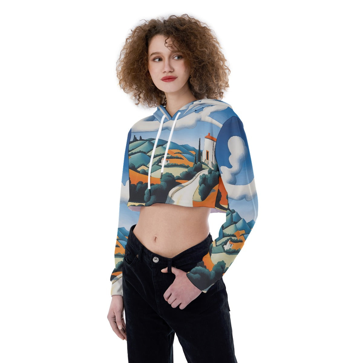 All-Over Print Women's Crop Top Hoodie