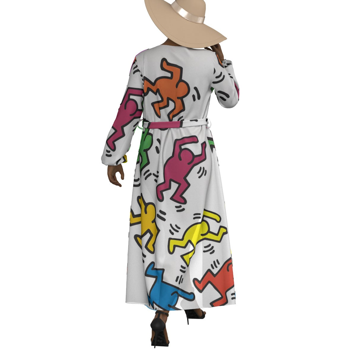 All-Over Print Women's Lace-up Chiffon Robe