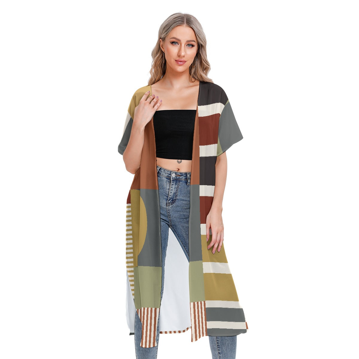 All-Over Print Women's Short Sleeve Cardigan