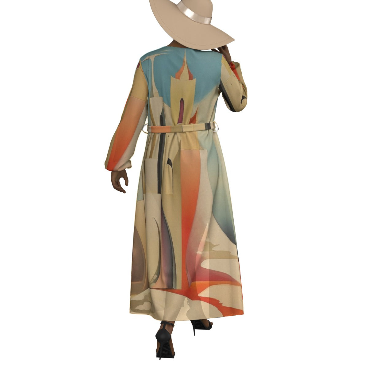 All-Over Print Women's Lace-up Chiffon Robe