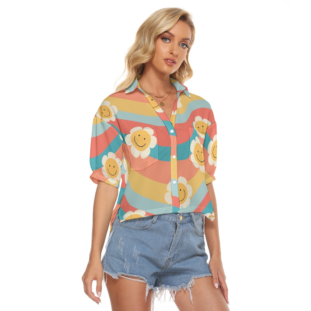 All-Over Print Women's V-neck Shirts