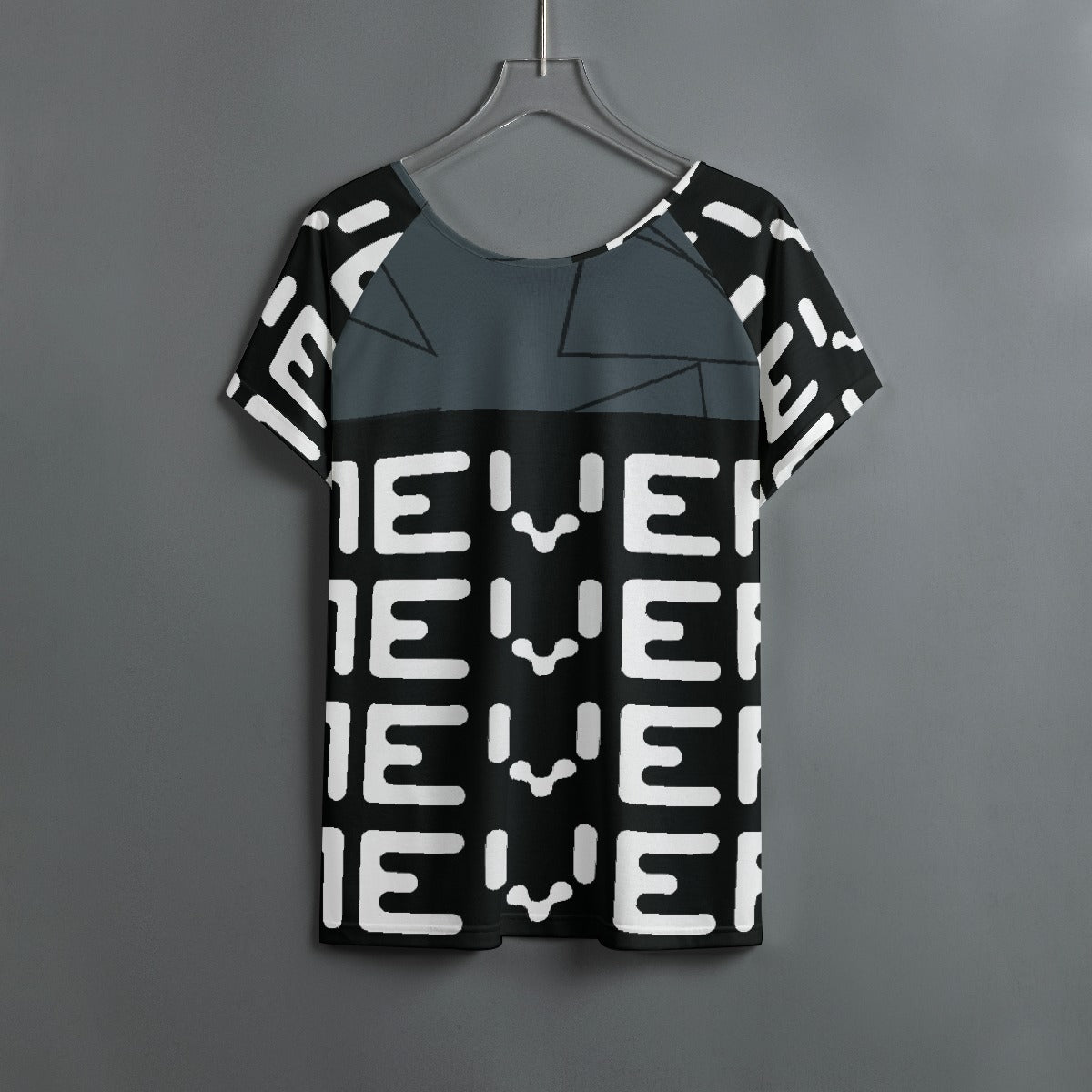 All-Over Print Women's Round Neck T-shirt With Raglan Sleeve