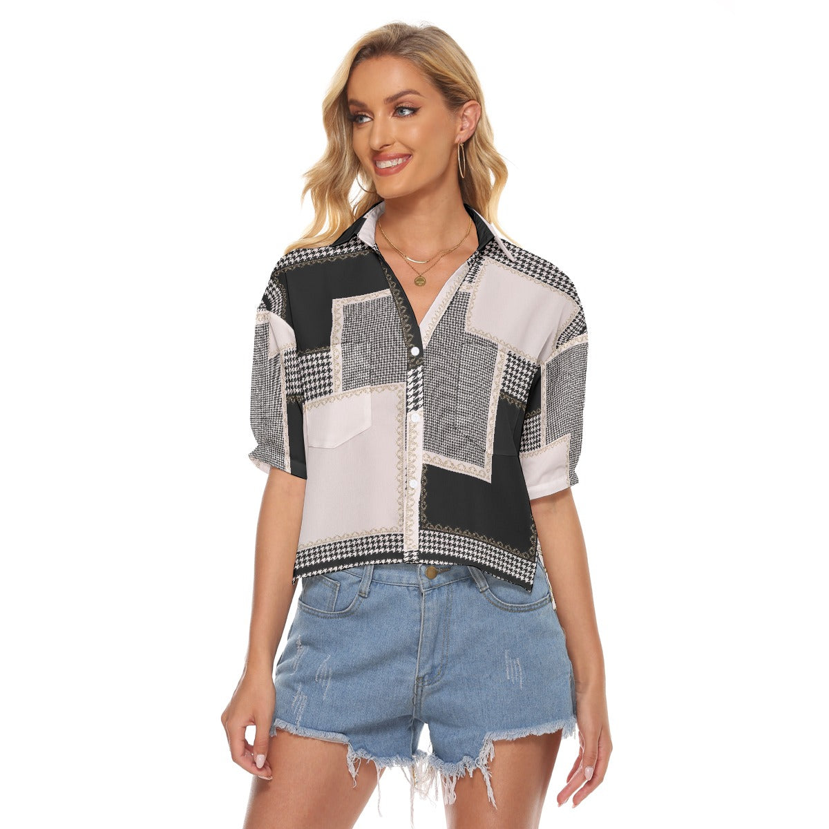 All-Over Print Women's V-neck Shirts