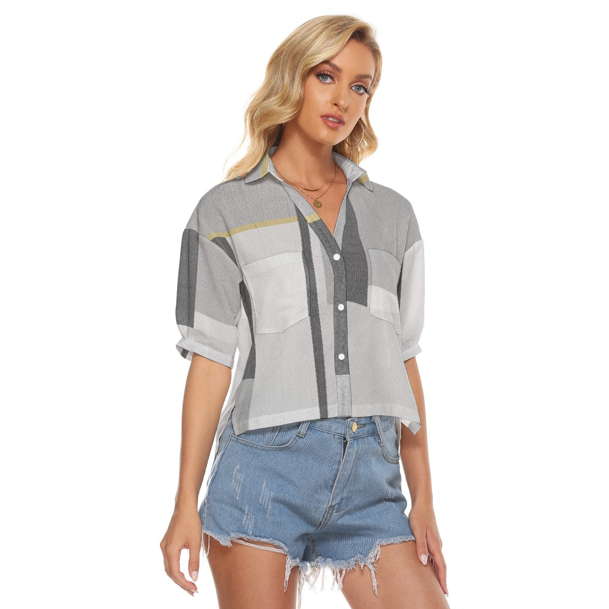 All-Over Print Women's V-neck Shirts