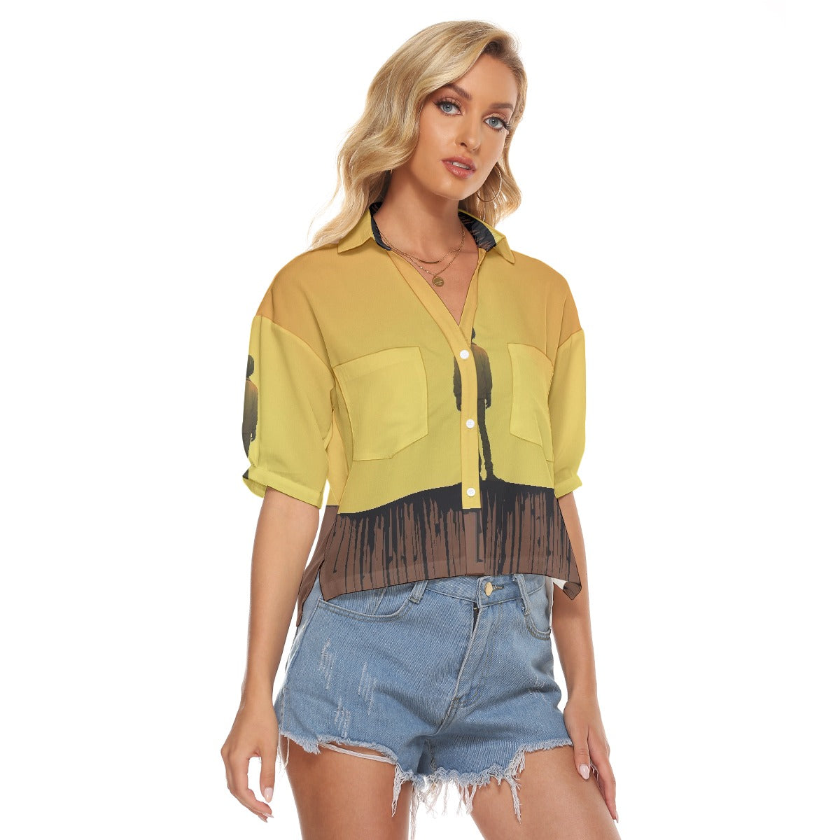 All-Over Print Women's V-neck Shirts