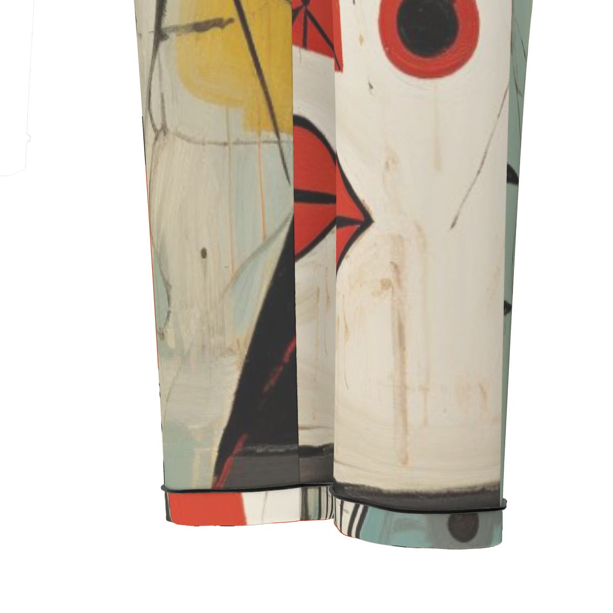 All-Over Print Women's Long Sleeve Pajama Set With Black Contrast Piping