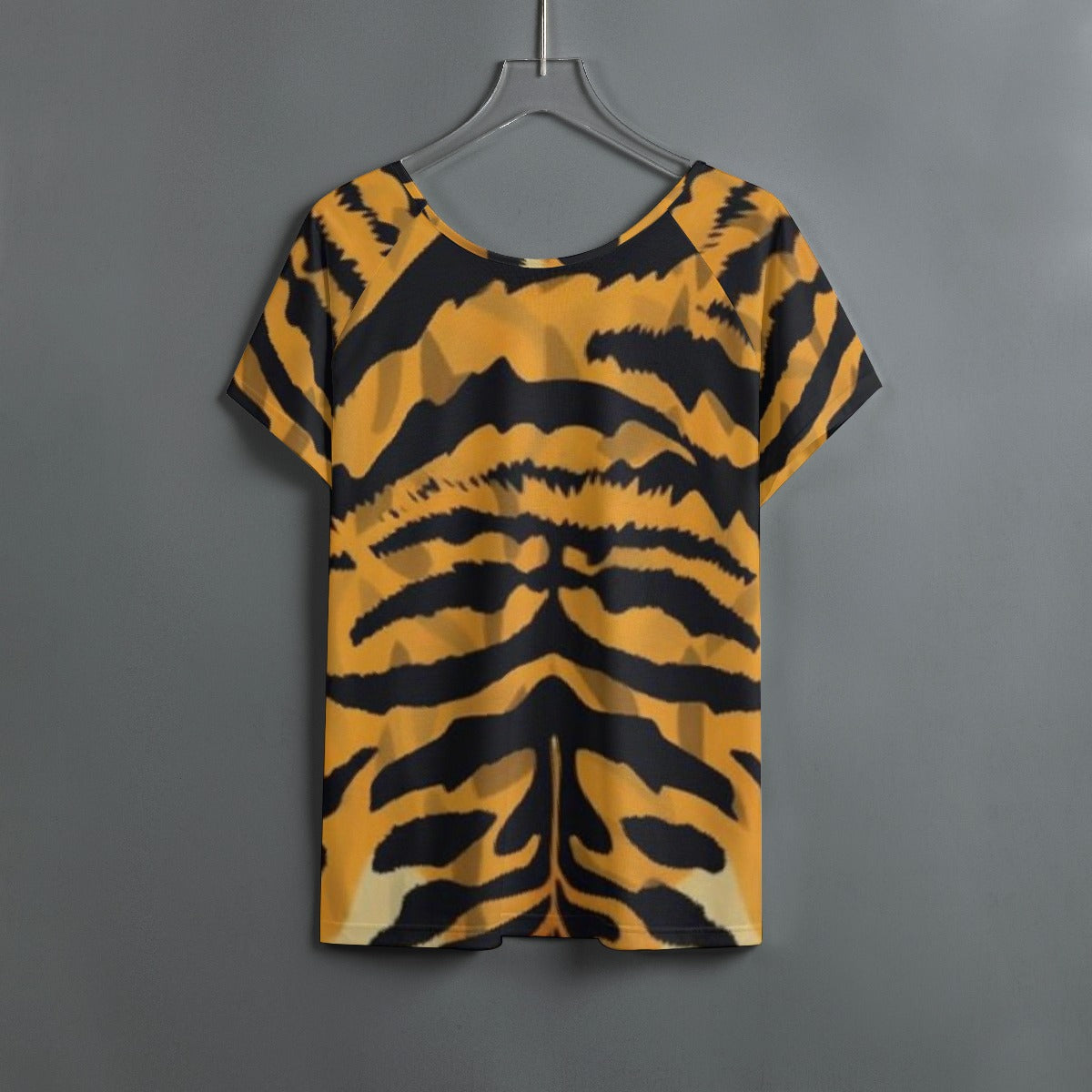 All-Over Print Women's Round Neck T-shirt With Raglan Sleeve