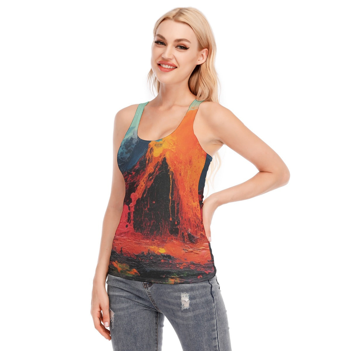 All-Over Print Women's Racer Vest | 190GSM Cotton