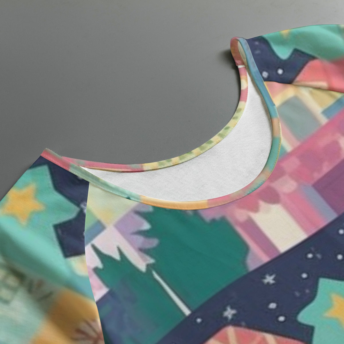 All-Over Print Women's Round Neck T-shirt With Raglan Sleeve