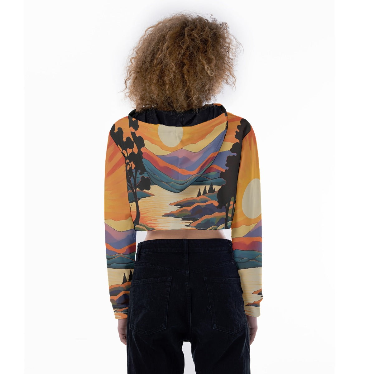 All-Over Print Women's Crop Top Hoodie