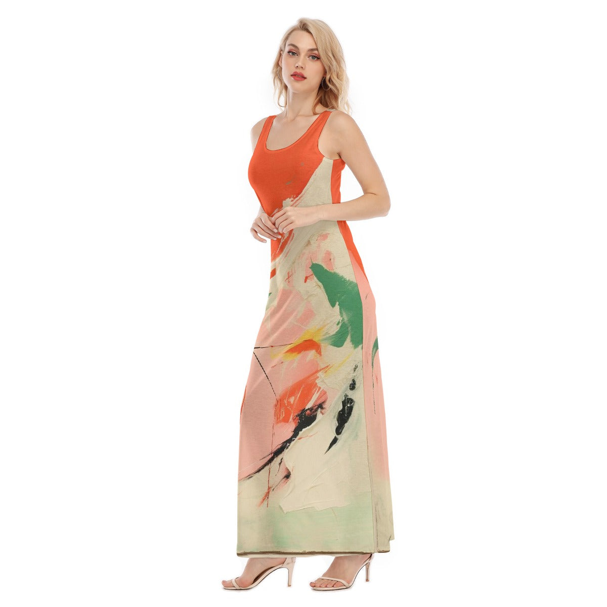 All-Over Print Women's Vest Dress | Length To Ankle