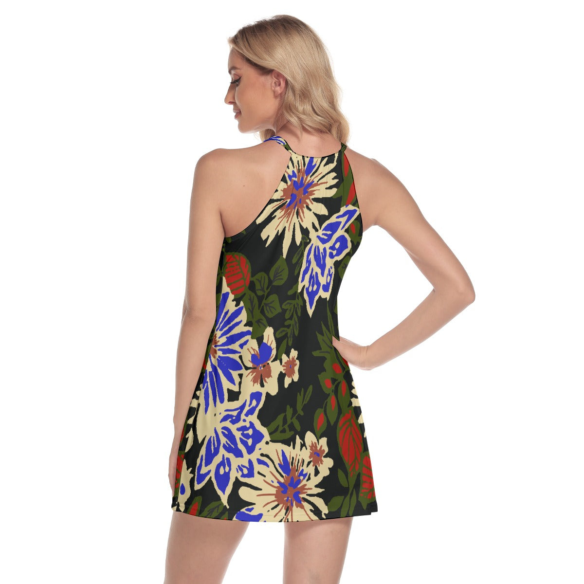 All-Over Print Women's Round Neck Above Knee Dress