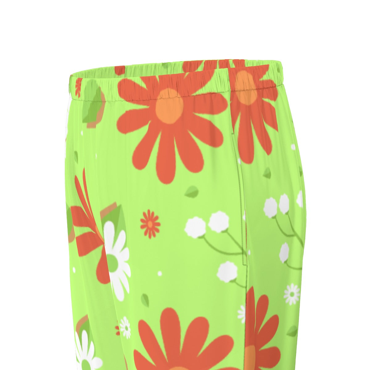 All-Over Print Women's Long Sleeve Pajama Set With Black Contrast Piping