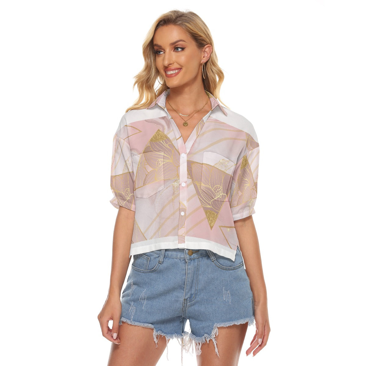 All-Over Print Women's V-neck Shirts