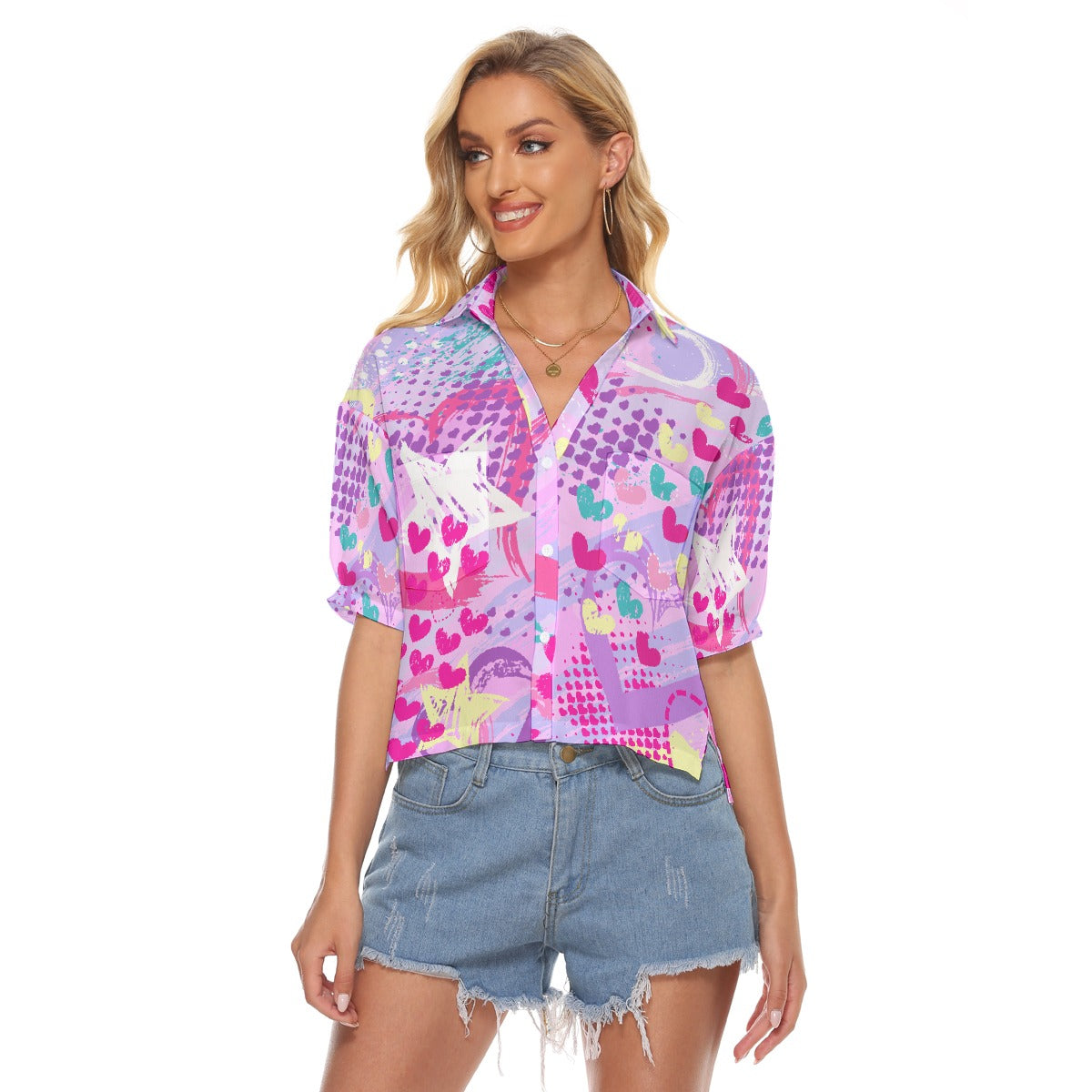 All-Over Print Women's V-neck Shirts
