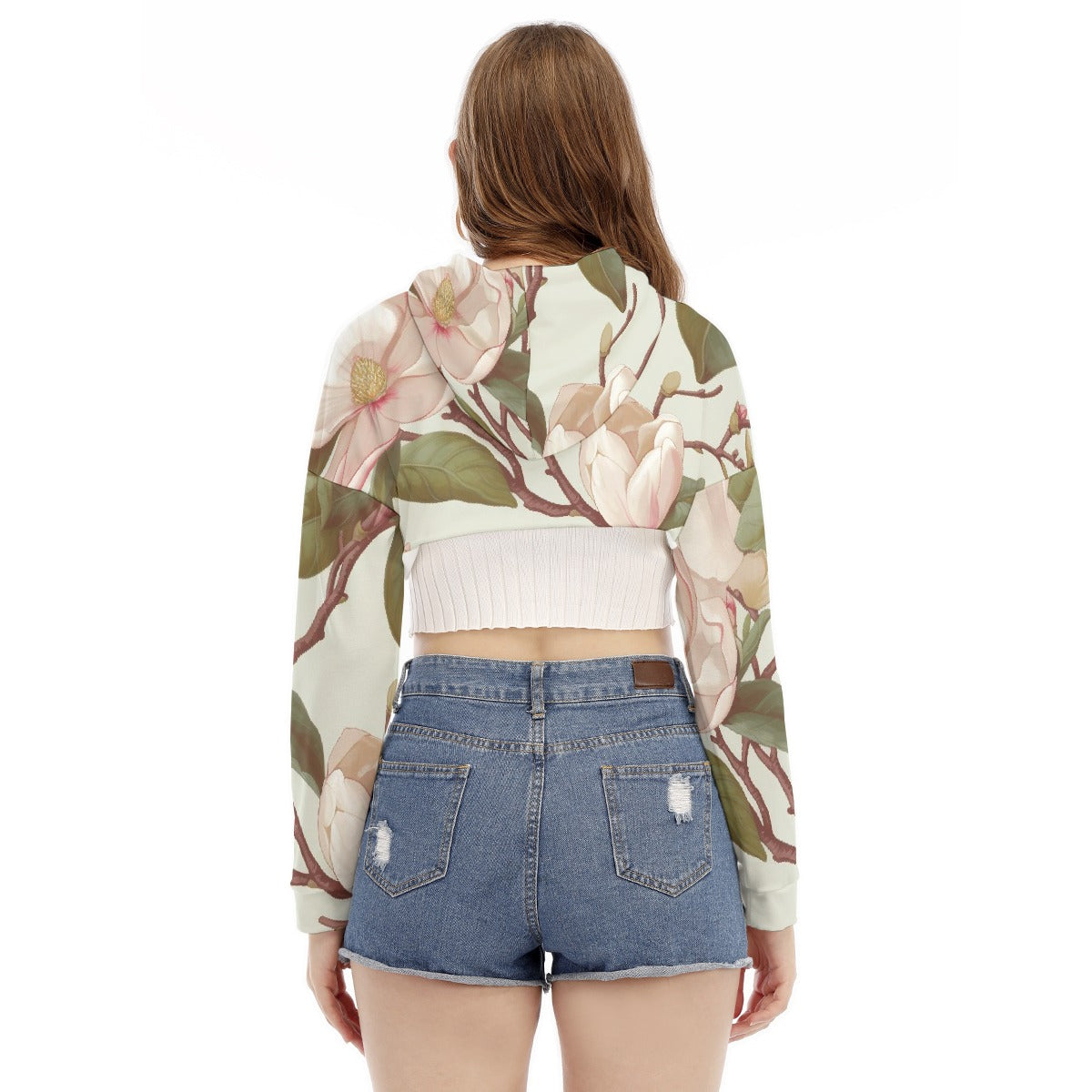 All-Over Print Women's Smock Short Hoodie With Long Sleeve