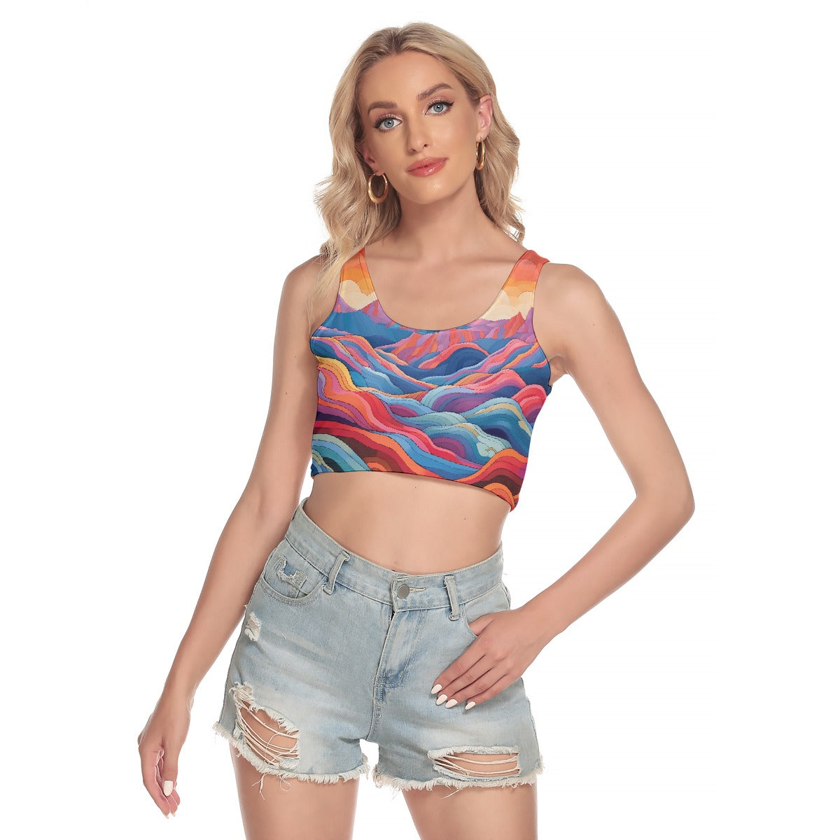 All-Over Print Women's Sport Crop Tank Top