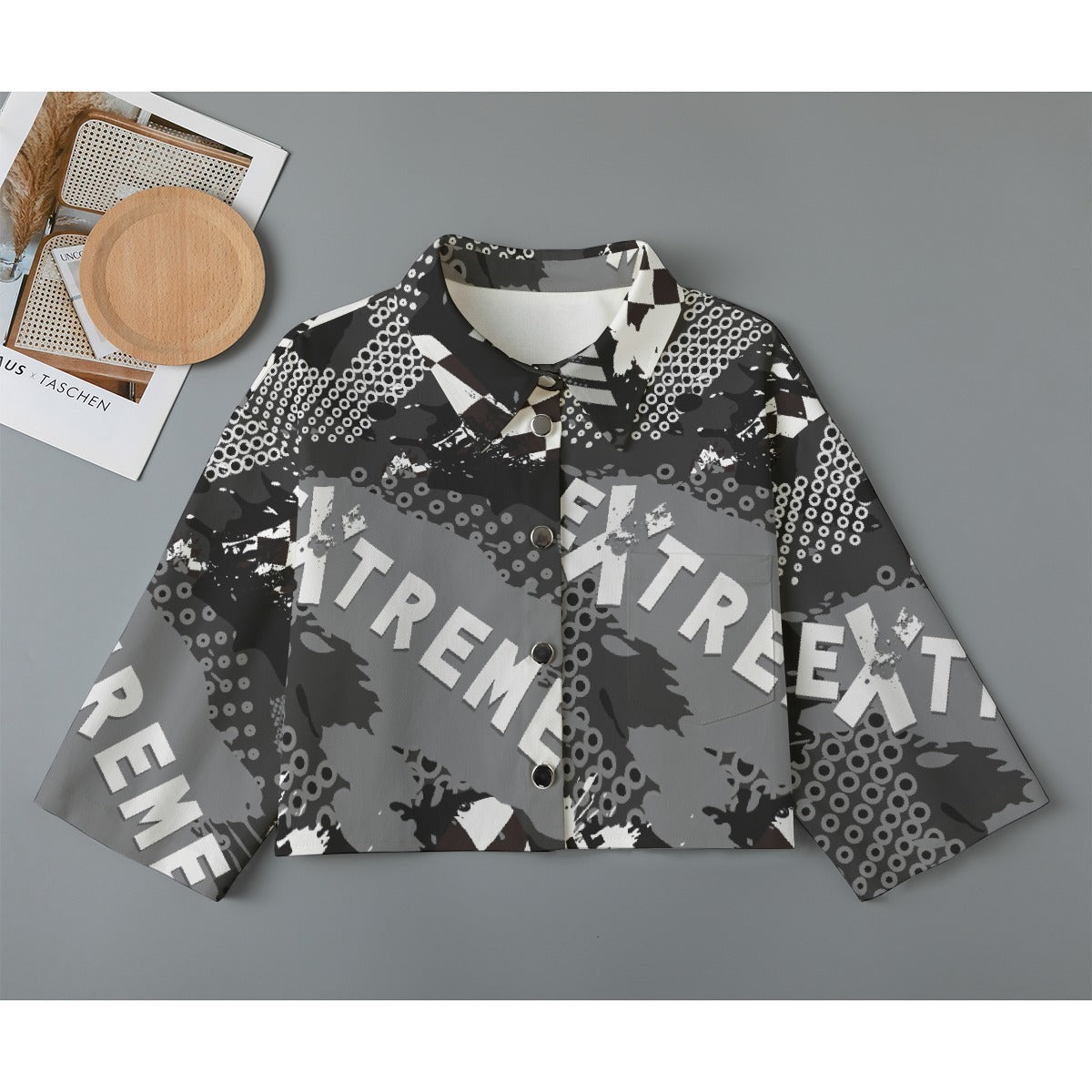 All-Over Print Women's Cropped Jacket | 245GSM Cotton