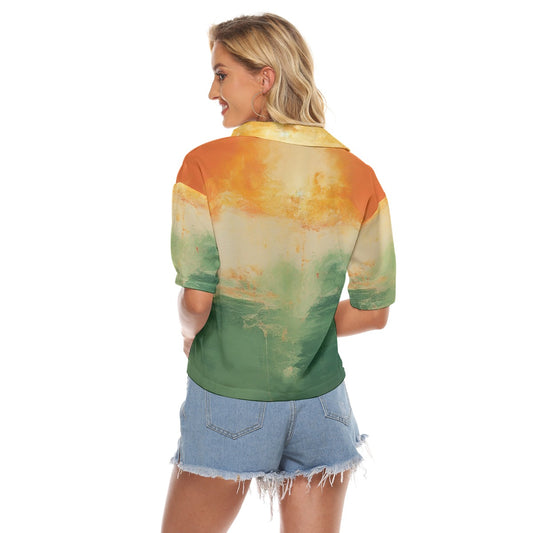 All-Over Print Women's V-neck Shirts