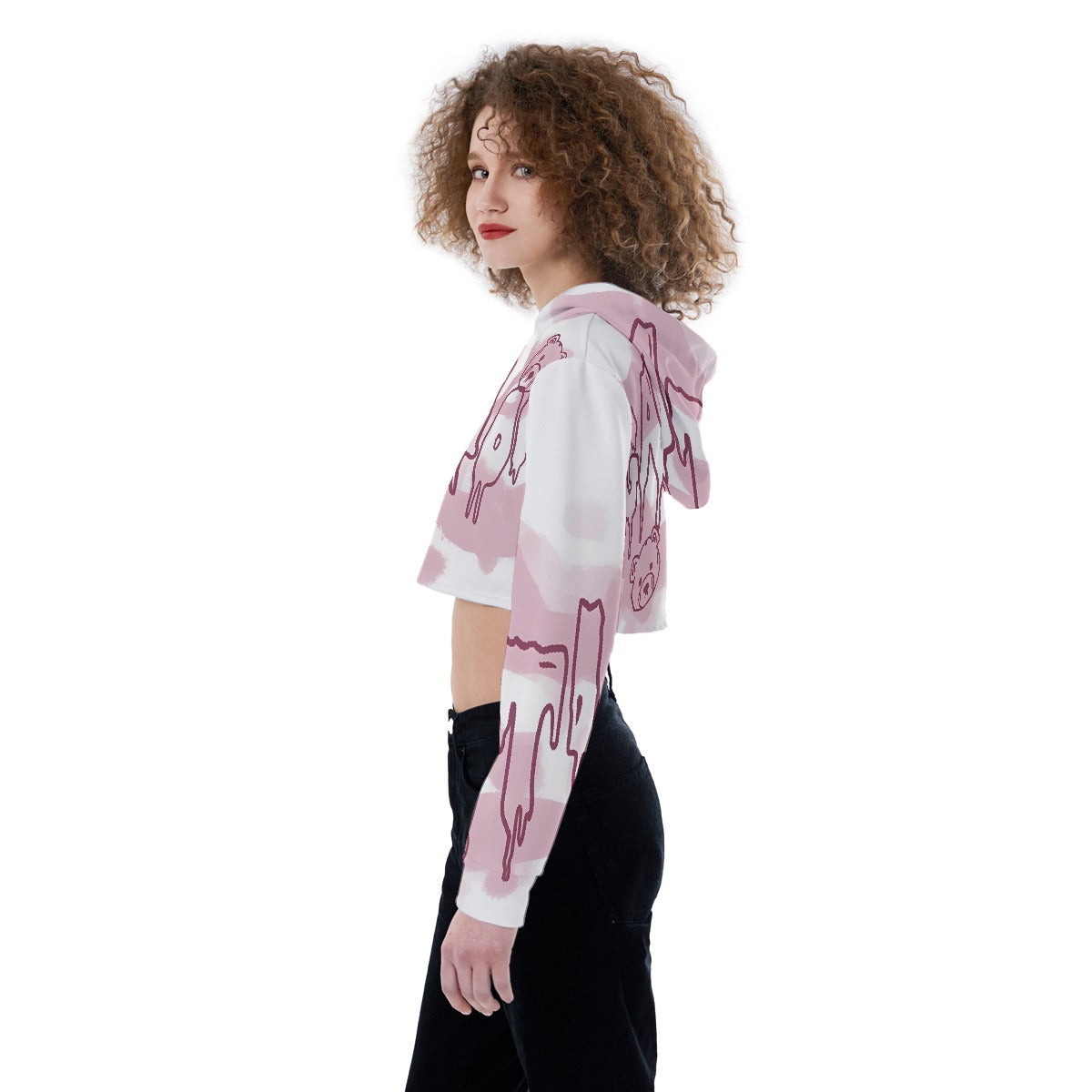 All-Over Print Women's Crop Top Hoodie
