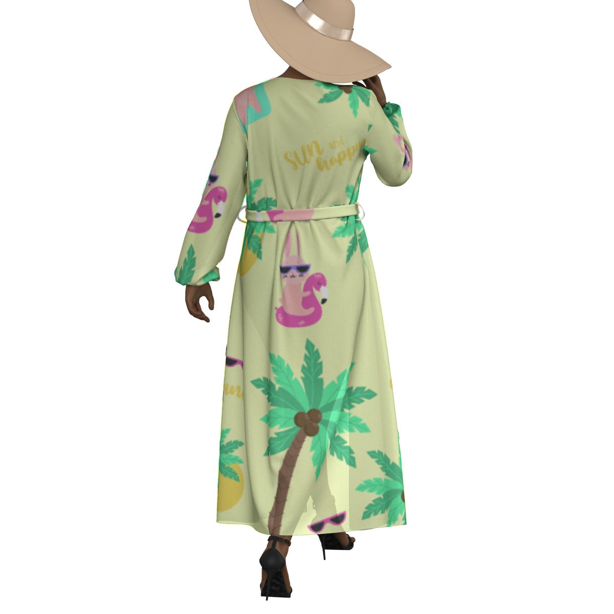 All-Over Print Women's Lace-up Chiffon Robe