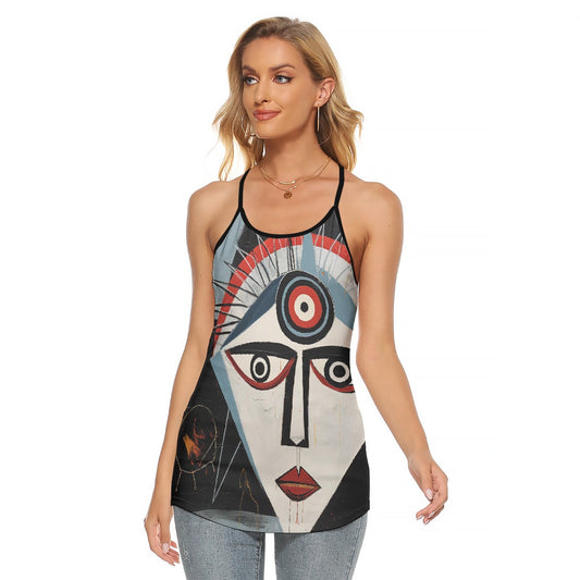 All-Over Print Women's Criss-Cross Open Back Tank Top