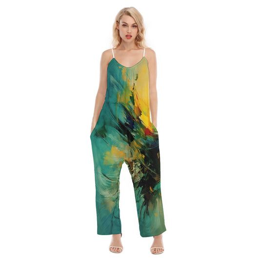 All-Over Print Women's Loose Cami Jumpsuit
