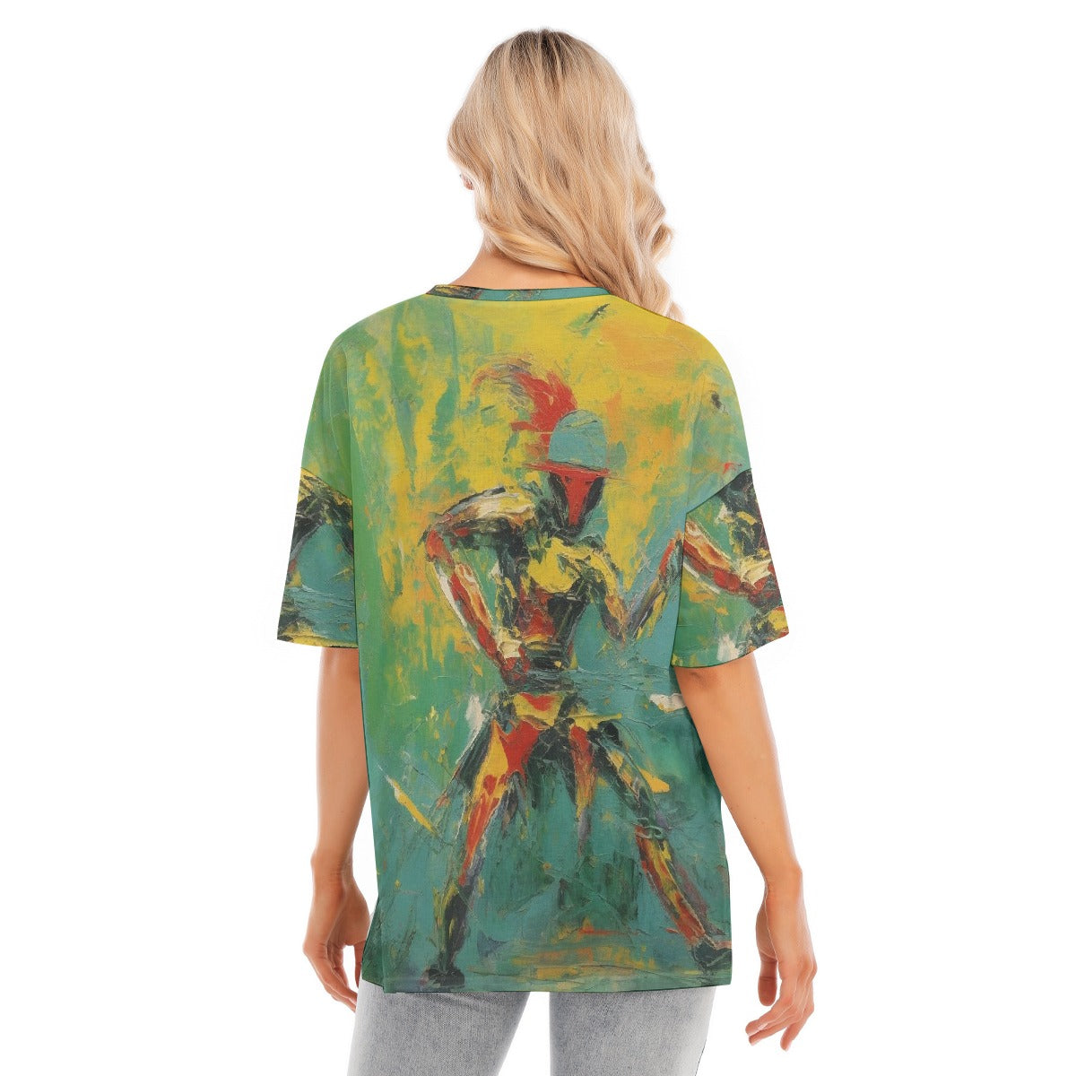 All-Over Print Women's Short Sleeves T-shirt With Hem Split