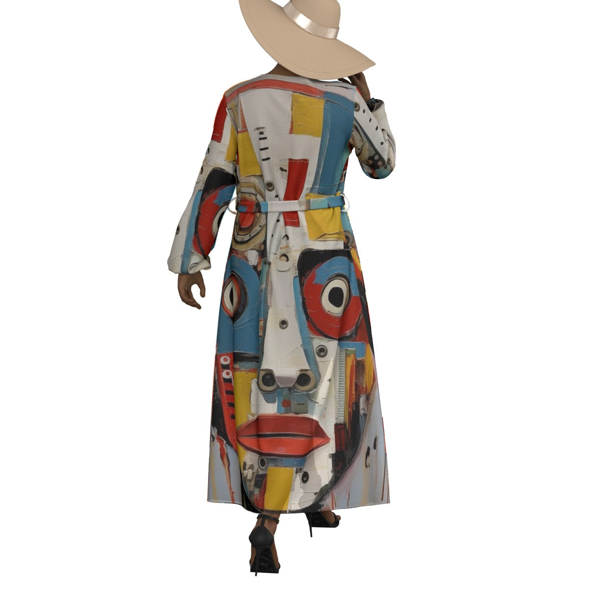 All-Over Print Women's Lace-up Chiffon Robe