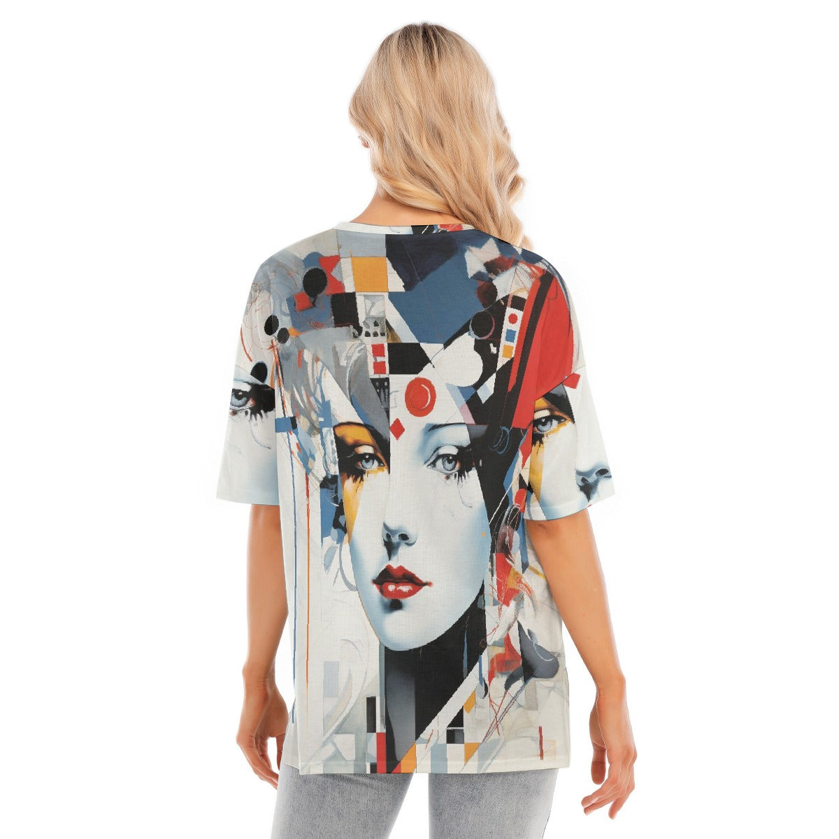 All-Over Print Women's Short Sleeves T-shirt With Hem Split