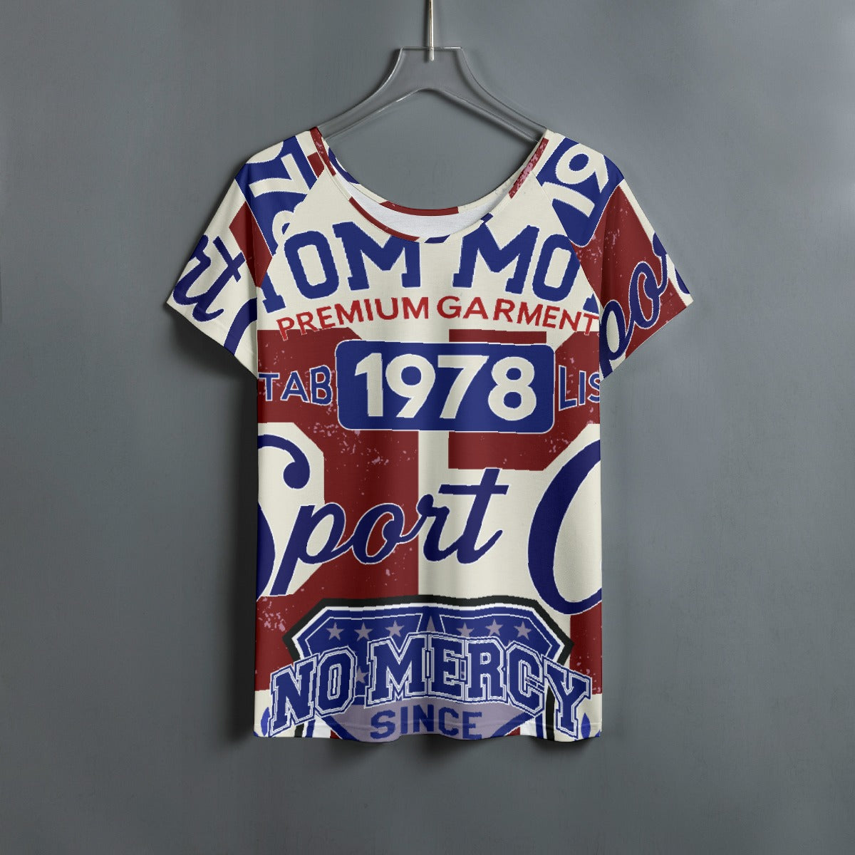 All-Over Print Women's Round Neck T-shirt With Raglan Sleeve