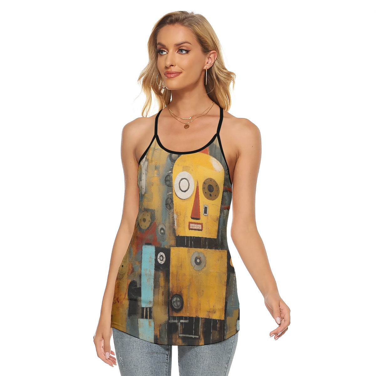 All-Over Print Women's Criss-Cross Open Back Tank Top