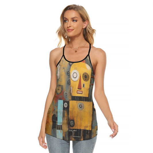 All-Over Print Women's Criss-Cross Open Back Tank Top