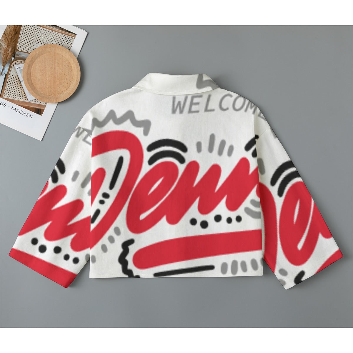 All-Over Print Women's Cropped Jacket | 245GSM Cotton