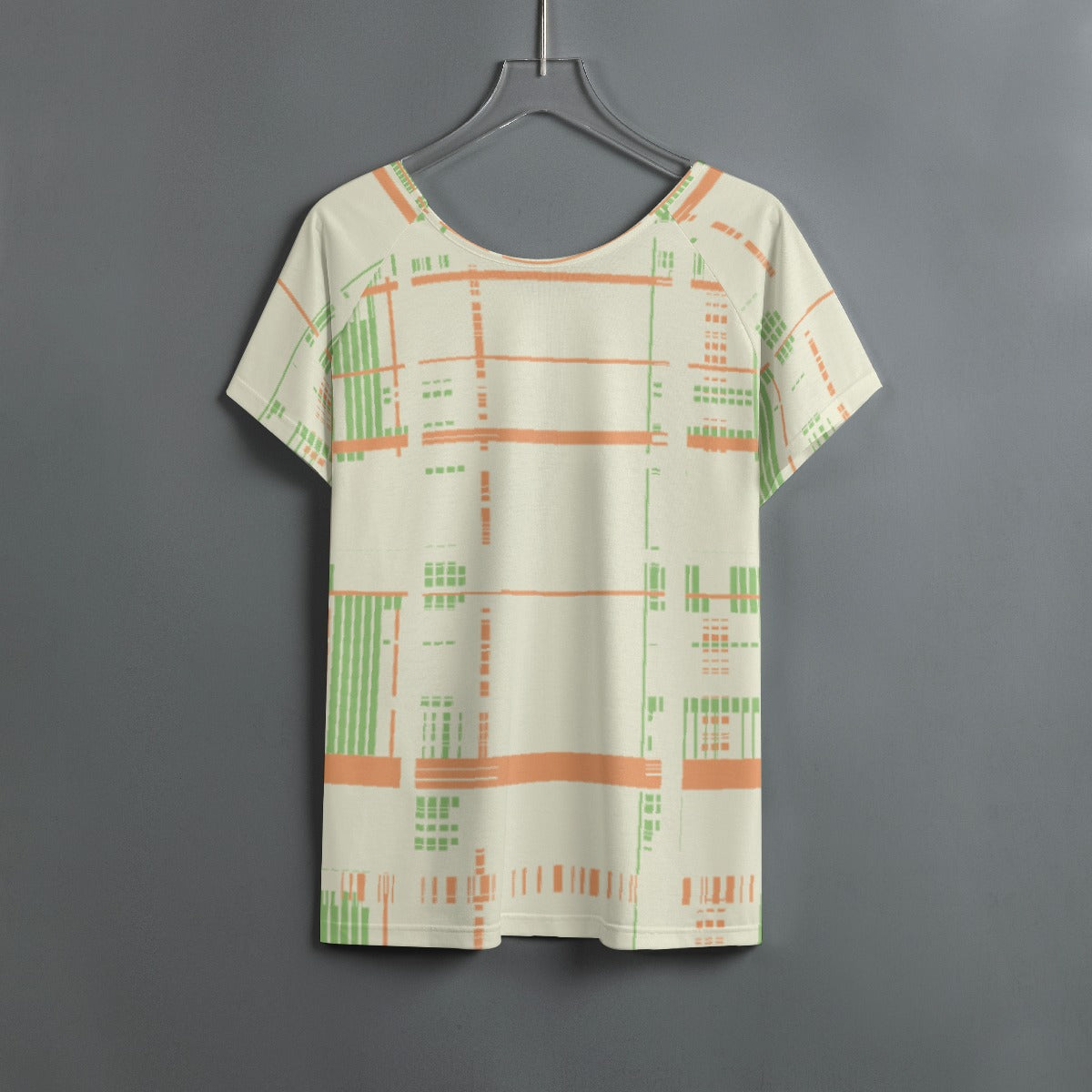 All-Over Print Women's Round Neck T-shirt With Raglan Sleeve