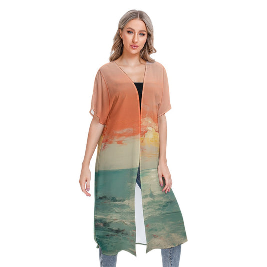 All-Over Print Women's Short Sleeve Cardigan