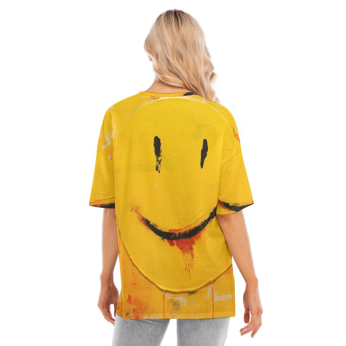 All-Over Print Women's Short Sleeves T-shirt With Hem Split