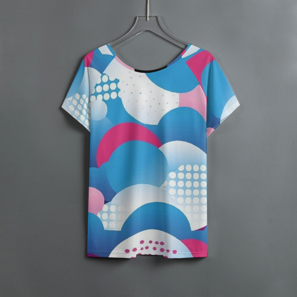 All-Over Print Women's Round Neck T-shirt With Raglan Sleeve