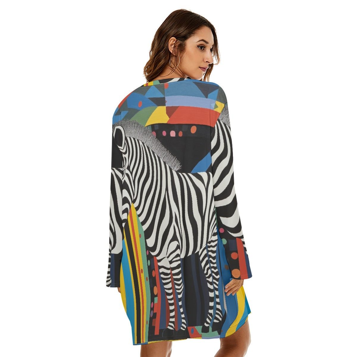 All-Over Print  Women's Loose Crew Neck Dress