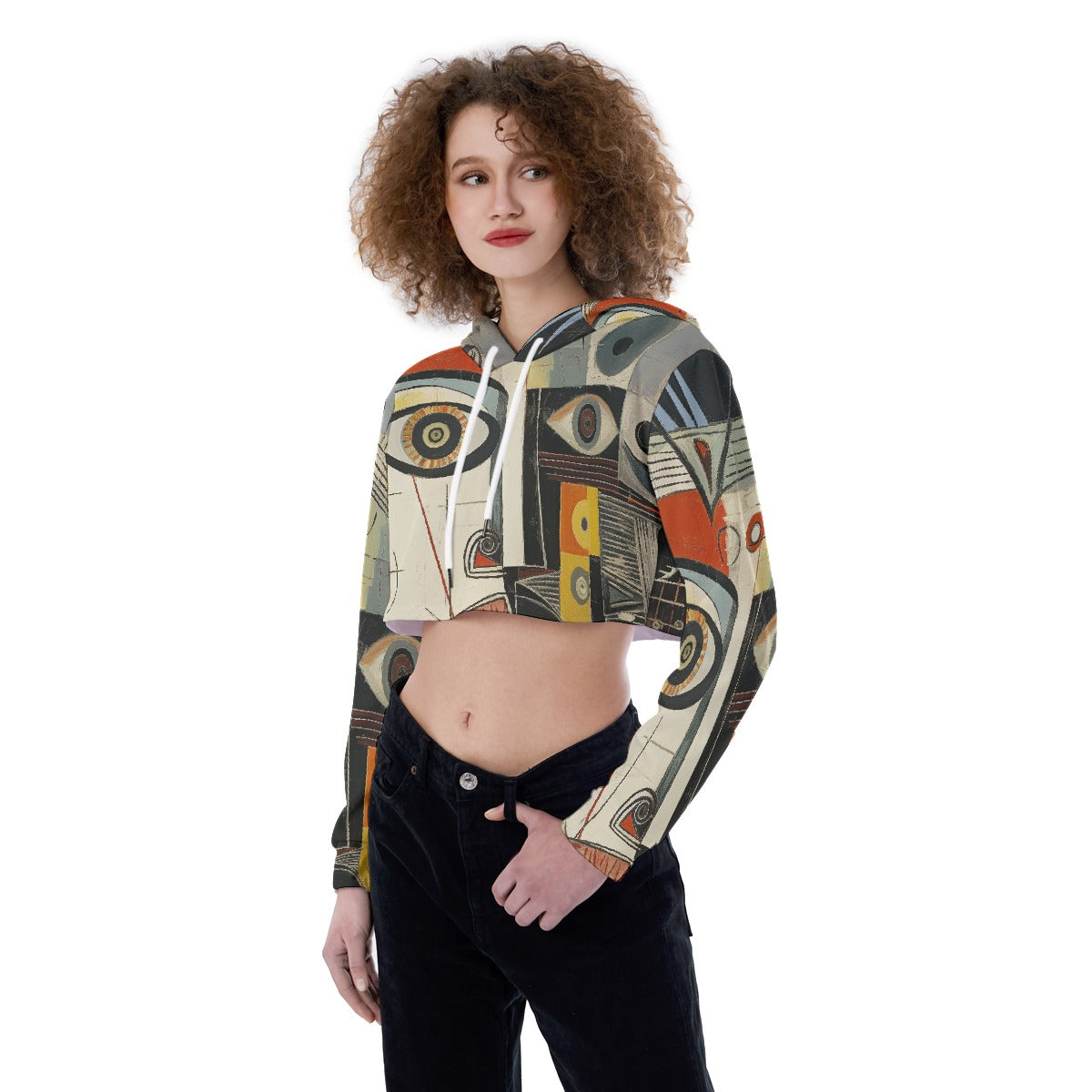 All-Over Print Women's Crop Top Hoodie