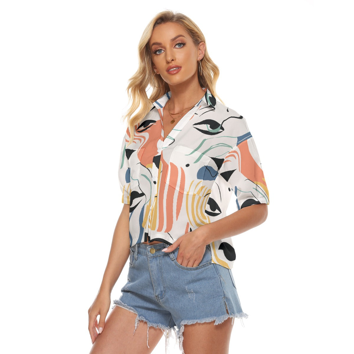All-Over Print Women's V-neck Shirts