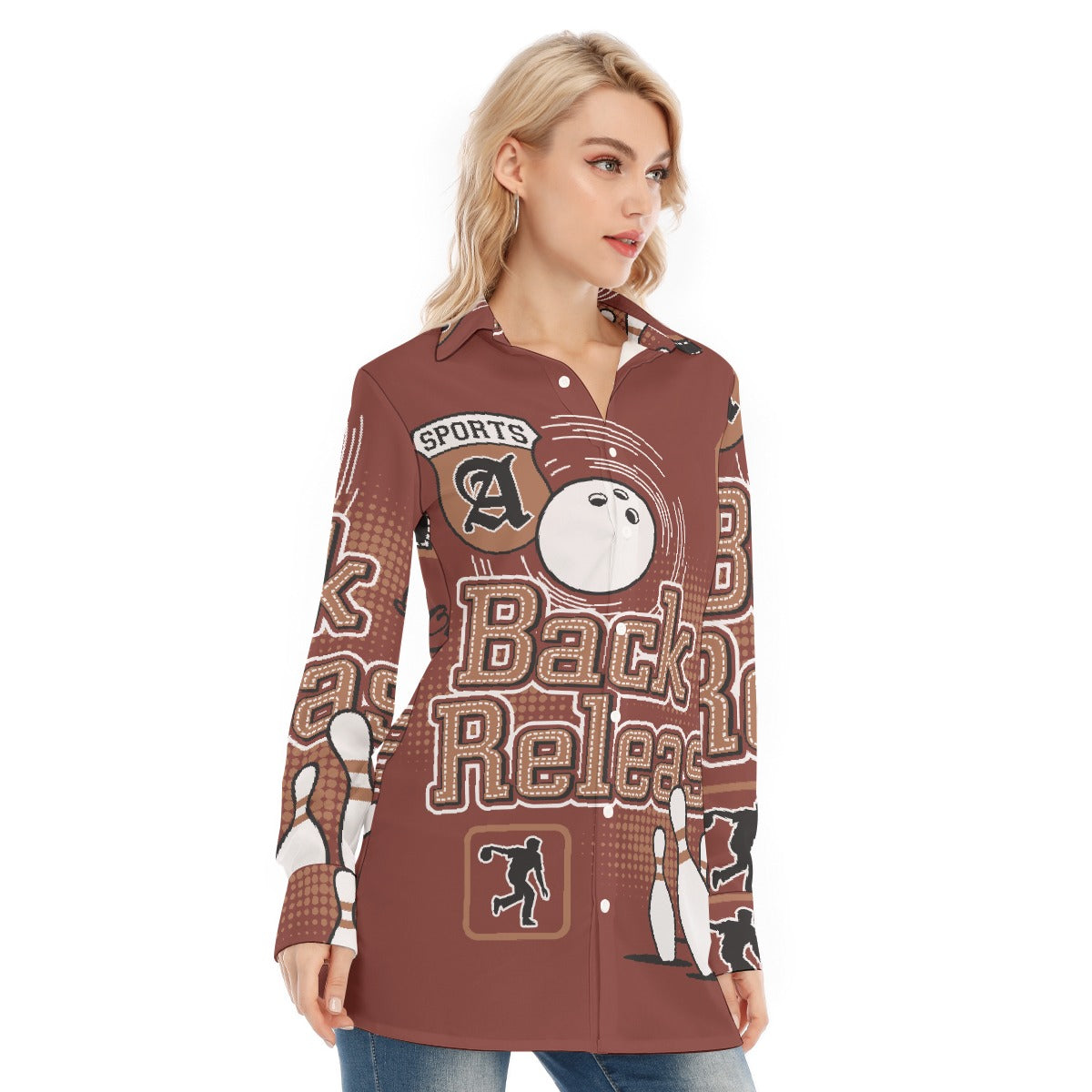 All-Over Print Women's Long Shirt