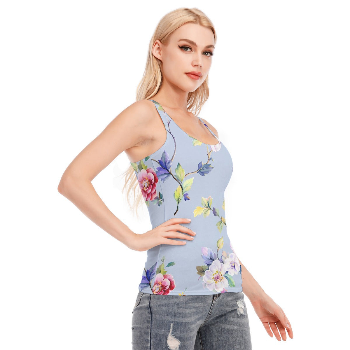 All-Over Print Women's Racer Vest | 190GSM Cotton