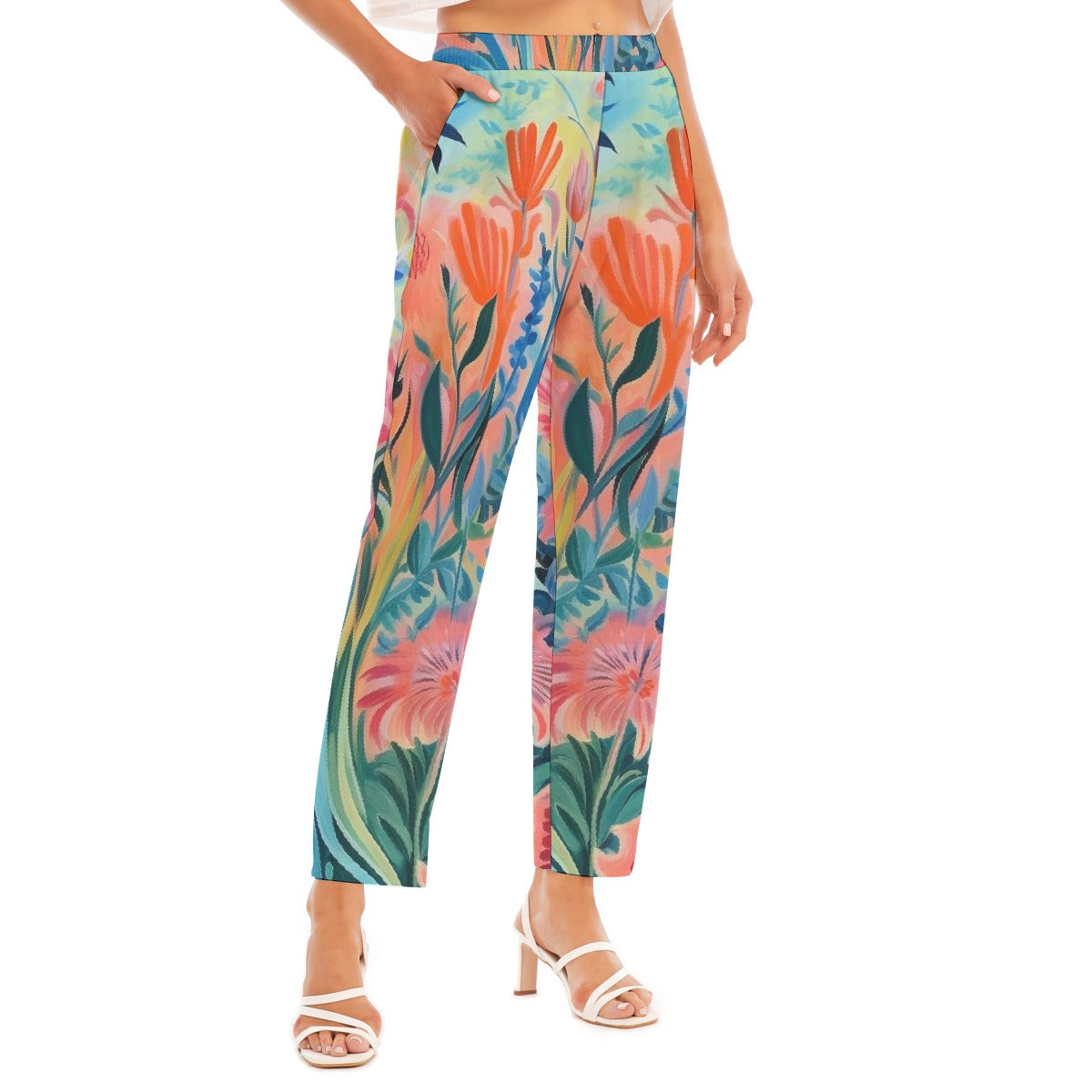 All-Over Print Women's Loose Straight-leg Pants