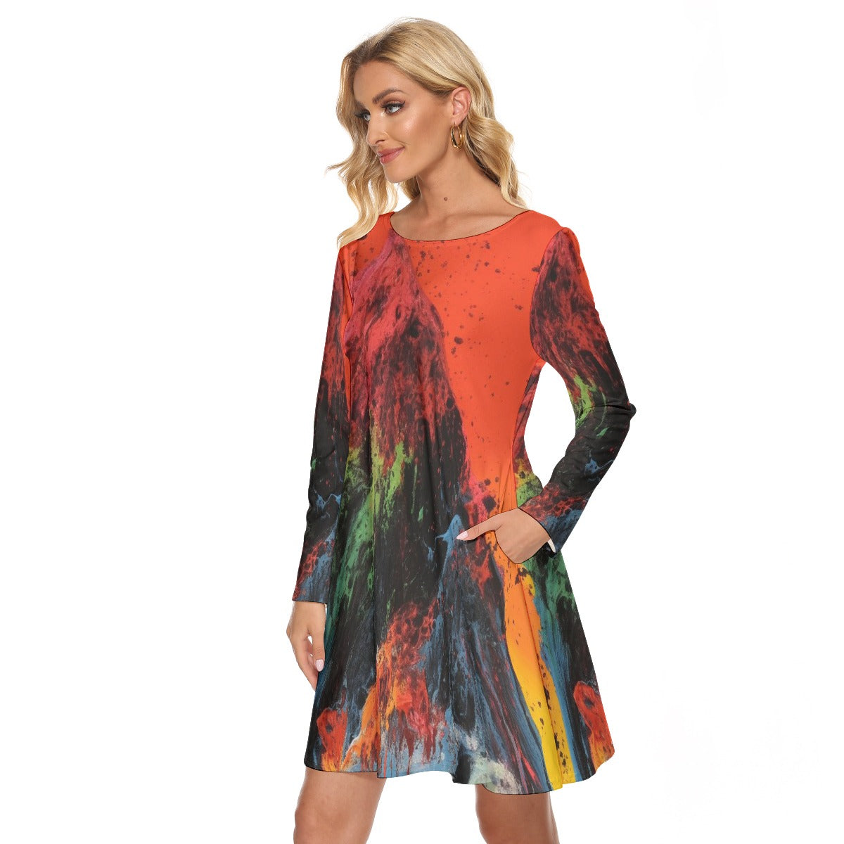 All-Over Print Women's Crew Neck Dress