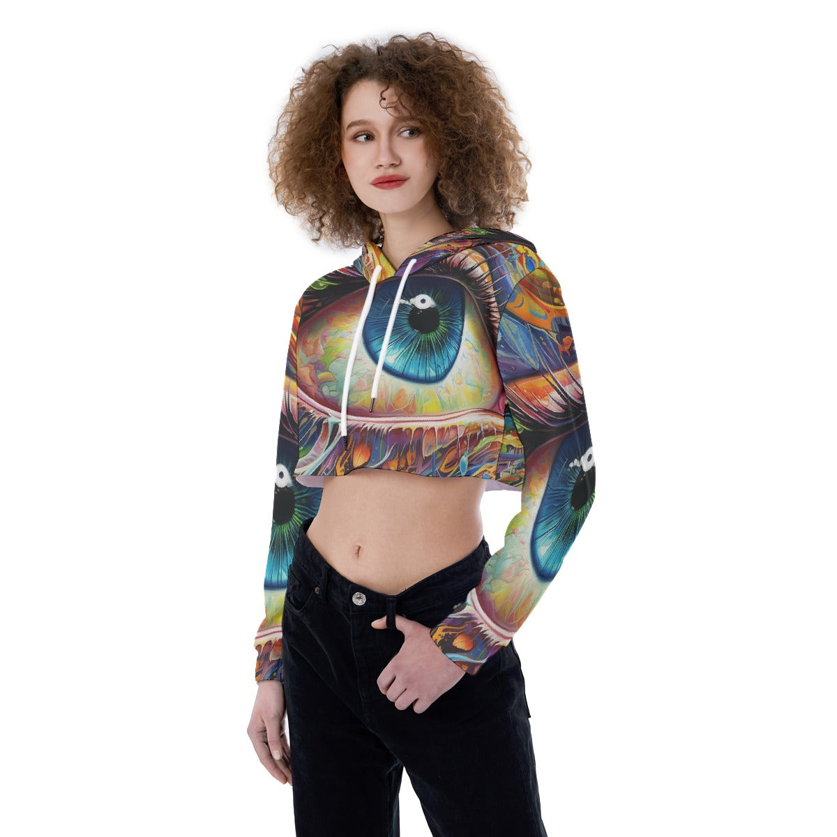 All-Over Print Women's Crop Top Hoodie