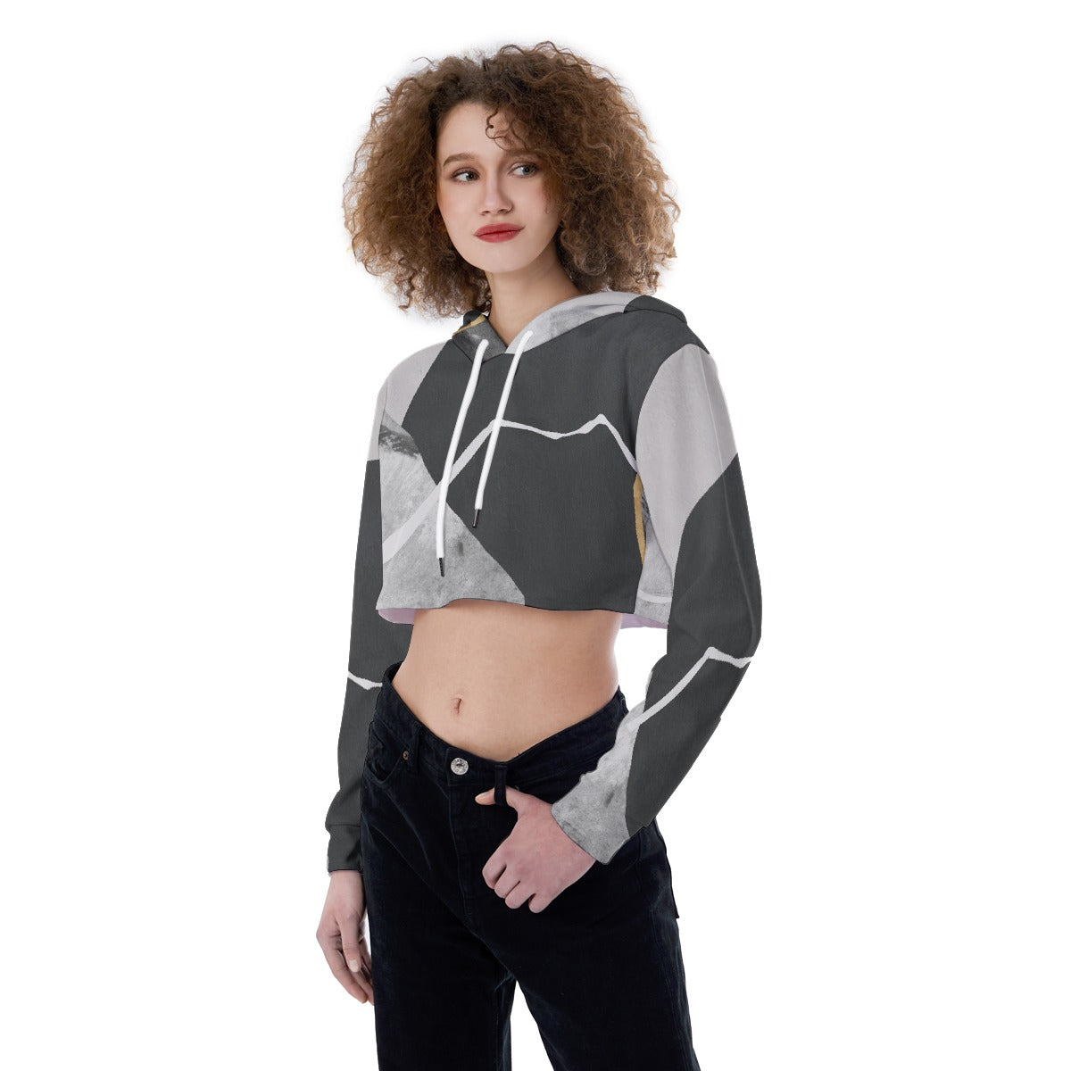 All-Over Print Women's Crop Top Hoodie