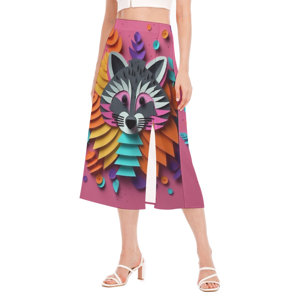 All-Over Print Women's High Slit Long Skirt
