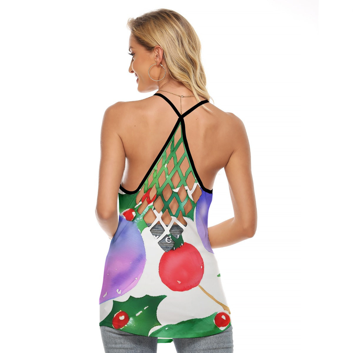 All-Over Print Women's Criss-Cross Open Back Tank Top