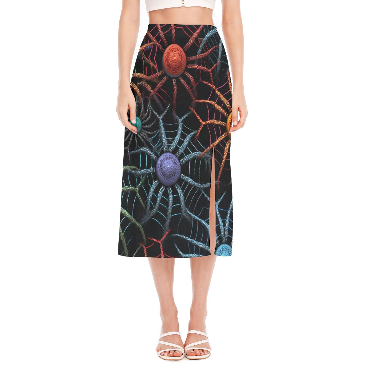 All-Over Print Women's High Slit Long Skirt
